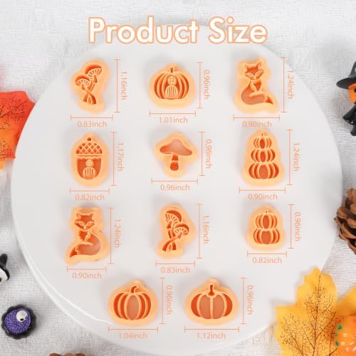 Puocaon Fall Pumpkin Polymer Clay Cutters for Jewelry Fox Earrings Making