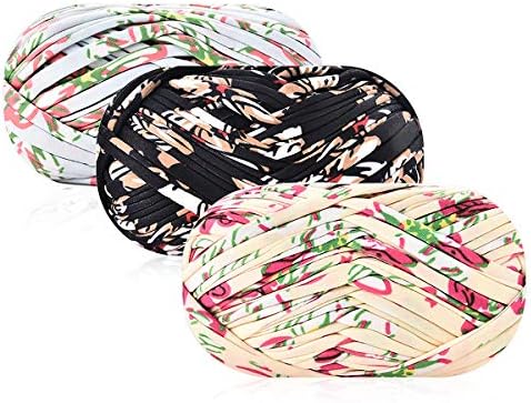 iSuperb 1 Pack T-Shirt Yarn Knitting Colorful Cloth Art Yarn Fabric Crochet Cloth for DIY Knitted Art Basket Bag - 100g