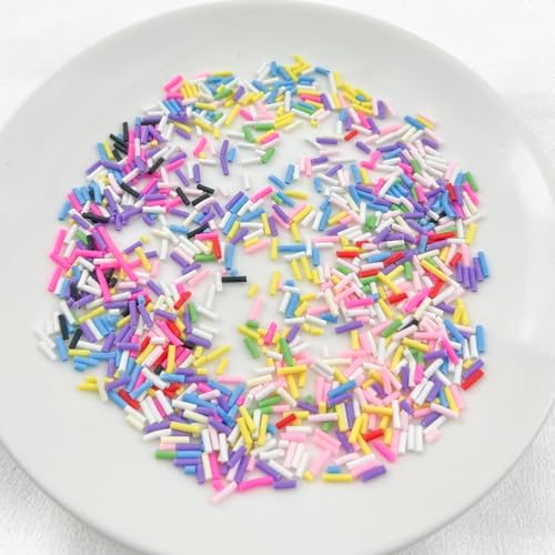 150g Fake Sprinkles Resin Sprinkles Clay Sprinkles Fake Candy Sprinkles Polymer Sprinkles Polymer Clay Slices for Resin Nail Slime Scrapbook DIY Art Crafts Making(246-white)