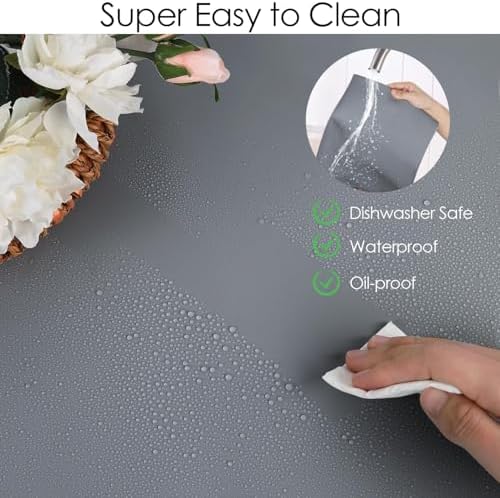 Thick(2MM) Extra Large Silicone Mat for Kitchen Counter 39.4" x 23.6" Silicone Table Mat for Resin Workbench Mat Heat Resistant Mat Coffee Bar Mats,Dark gray