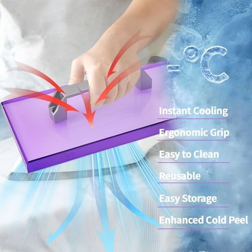 HTV Cooling Block with Handle for T Shirt, 9.5" x 4.72" Craft Tool Cooler for Heat Press, Heat Transfer Vinyl, Sublimation Paper, DTF Film, Sublimation HTV, Iron on Vinyl, Heat Transfer Paper