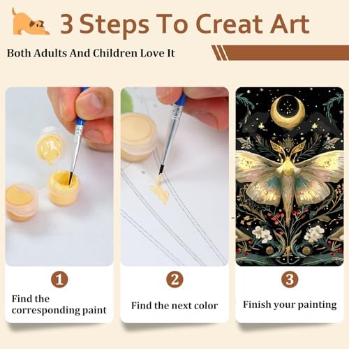 Reivworl Butterfly Paint by Numbers Kit for Adults, Butterfly Paint by Number for Adults, Painting by Number Kits for Gifts and Wall Decor 16x20Inch
