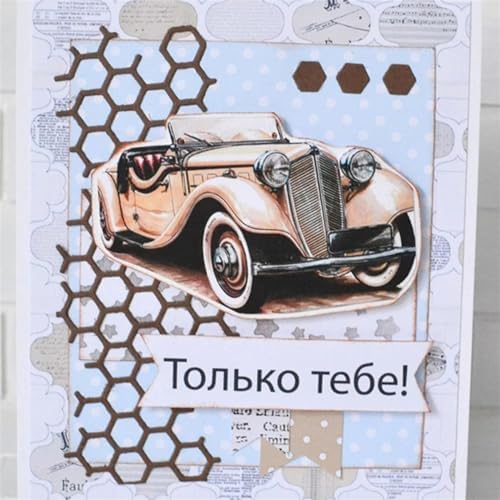 Scrapbooking Die-Cuts, Layer Frame Net Set Metal Cutting Dies for Card Making, Paper Craft Template, Background Embossing Stencils, DIY Album Décor (Honeycomb Grid-5.3x13cm)