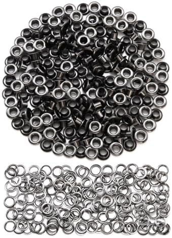 SEMINI 400 Sets 5mm Gunmetal Grommet Eyelet Kit for Fabric Leather Crafts