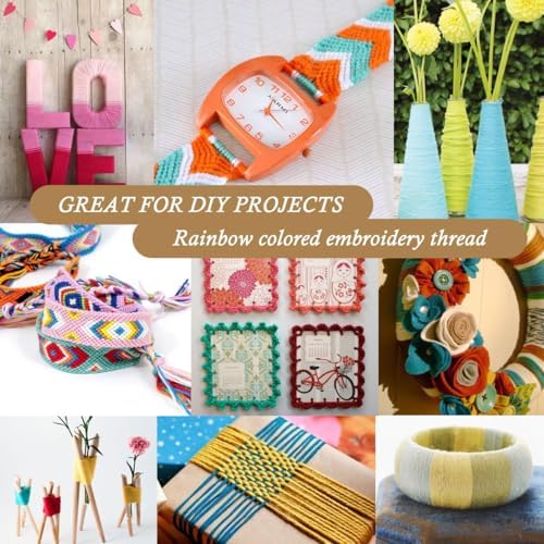 Premium Rainbow Color Embroidery Floss - Cross Stitch Threads - Friendship Bracelets Floss - Crafts Floss - 12 Skeins Per Pack Embroidery Floss,Warm Pink Gradient