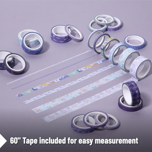 Mr. Pen- Washi Tape Set, 21 Rolls, Assorted Sizes, 5 Yards/Roll | Washi Tape for Scrapbook, Arts, Crafts, Journals and Planners, Tide & Bloom Design