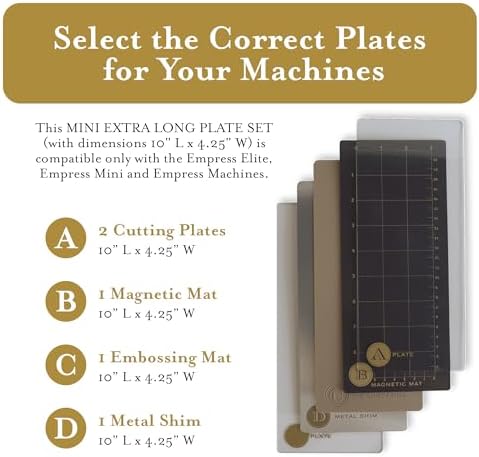 Anna Griffin Scrapbooking Die-Cutting & Embossing Plates System with Powerful Magnetic Sheet, Die Cutting Machine Accessories for Slim Line Card Making - Empress Full Plates Set, Extra Long 10 x 4.25