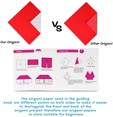 Origami Kit For kids ,120 Sheets Origami Paper with Instructions Book, 6x6 Inch square easy single Sided Square Colorful Folding Paper Set for Adults Beginners Activity