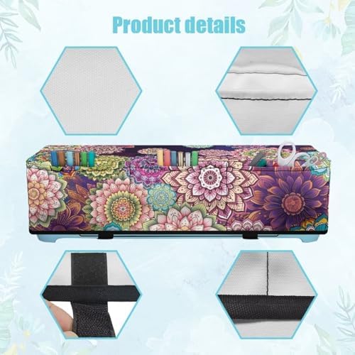 Binienty Purple Mandala Flower Cutting Machine Waterproof Protective Covers Compatible with Cricut, Scrapbooking Die-cut Machine Dust Covers Home Decor Accessories Supplies