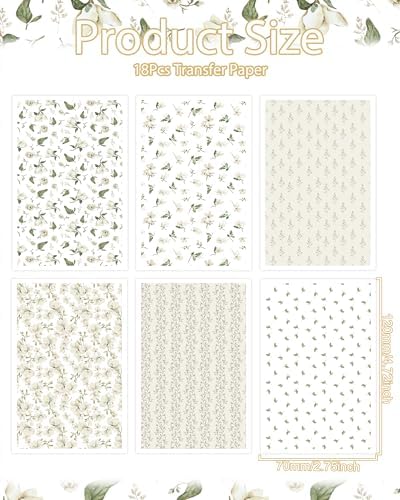 Puocaon Flower Clay Transfer Paper -White Flower Spring Transfer Sheets for Polymer Clay Jewelry Earrings Making