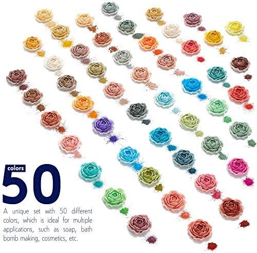 Mica Powder for Resin Coloring 50 Colors Set - Pigment Powder for Nails