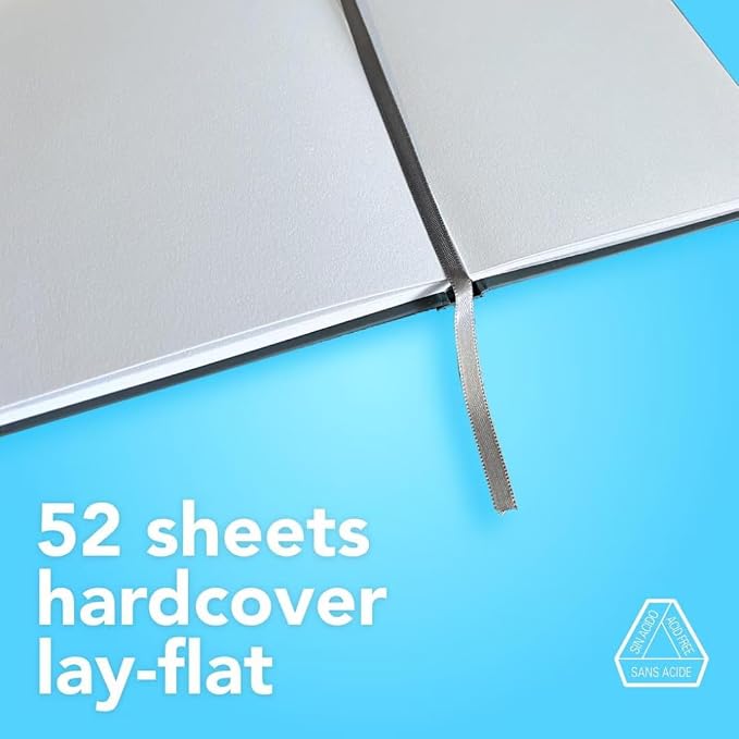 Canson Graduate Drawing Paper Hard Cover Art Journal, 8.5" x 11", 98 lb. (160gsm), Artist Paper for Pencil, Ink, Pen, and Marker Illustration, 52 Sheets/Sketch Book, Class Pack of 10, 520 Sheets Total
