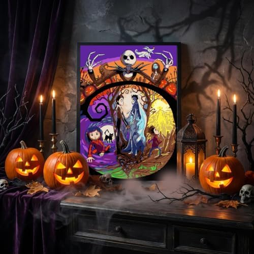 Paint by Numbers Kit for Adults,Jack and Sally Paint by Number 12x16 inch