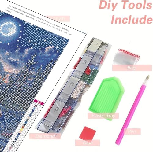 KYOQFVN Diamond Painting Kits for Adults, Moon Diamond Art Painting Kits for Adults Beginners, 5D DIY Full Drill Dots Gem Art and Crafts for Home Wall Decor 14x14inch