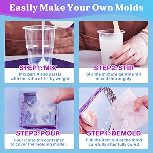 LET'S RESIN Silicone Mold Making Kit 64oz, Platinum Cured Silicone Rubber