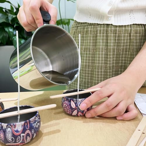 Candle Making Pouring Pot, Stainless Steel Wax Melting Pot with Heat-Resistant Handle, Double Boiler Candle Making Pitcher with Dripless Pouring Spout Design