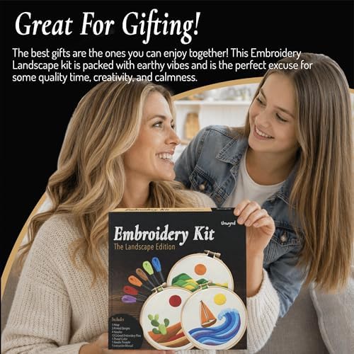 Unwynd Embroidery Kit Landscape for Adults and Beginners,Cross Stitch Craft