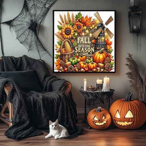 AIBOERL Paint by Numbers Kit for Adults Beginner,Fall Pumpkin, 12X16In