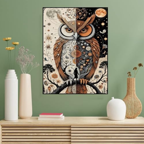Benjenes Owl Diamond Art Kits for Adults, Diamond Painting Kits