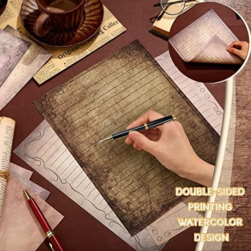 Taobary 160 Pack Stationery Paper Set,Vintage,8.5 x 11 Inch