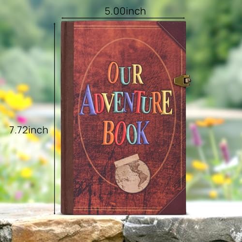 Our Adventure Book Travel Journal & Scrapbook - 164 Page 8.2 * 5.9 inch Scrapbook, Vintage 3D Embossed Photo Album & Travel Diary | Anniversary Wedding Valentine Gift Set for Couples