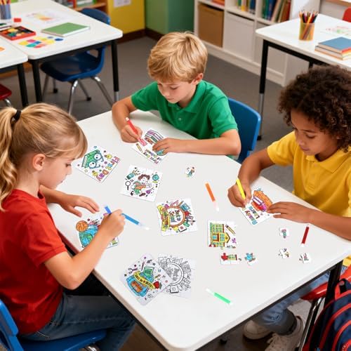 24 Sets Back to School Crafts for Kids Ages 4-8, DIY First Day of School Arts Kits Puzzle Book Glasses Apple Pencil, Christian Gifts for Classroom Activities, Party Favors, Coloring Game Bulk Supplies