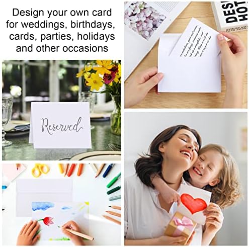 Blank Cards and Envelopes 4x6, 30 Pack White Invitation Cardstock with 30 Pack Envelopes, Thank you Blank Greeting Cards, for All Occasions DIY, Print custom