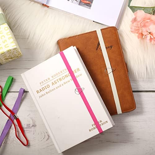 Taobary 42 Pcs Elastic Bookmarks Set with Paper Clips, Bright Color