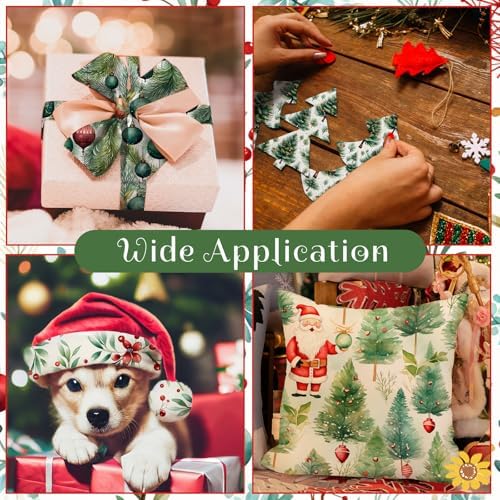 HunnmingRe 20 Pcs 10''x10'' Christmas Woodland Quilting Fabric Square Santa Snowflake Precut Quilted Fabric Bundle Candy Cane Snowman Reindeer Printed Sewing Material for Winter Patchwork DIY Craft