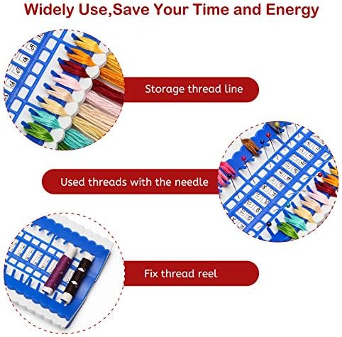Luxiv 50 Position Embroidery Floss Organizer, Thread Shelf with 15P Card