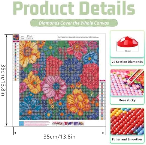 Xylogist Flowers Diamond Art Kits for Adults,5D Diamond Painting for Adults