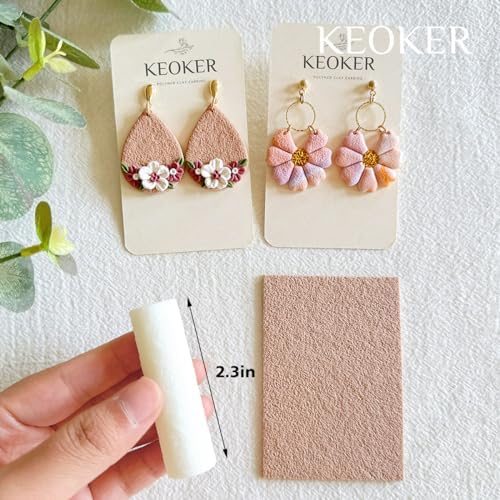 KEOKER Polymer Clay Texture Roller - Great for Making Earrings, Like Texture Sheets, Works with Clay Cutters (3 Small Size)