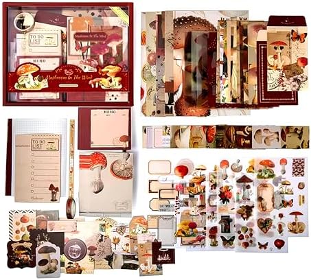 Scrapbook Kit, 350+ PCS Scrapbooking Supplies Set with Vintage Scrapbook Paper, Scrapbook Stickers, Ephemera, Vintage Decorations, Complete Junk Journal and DIY Memory Book Kit