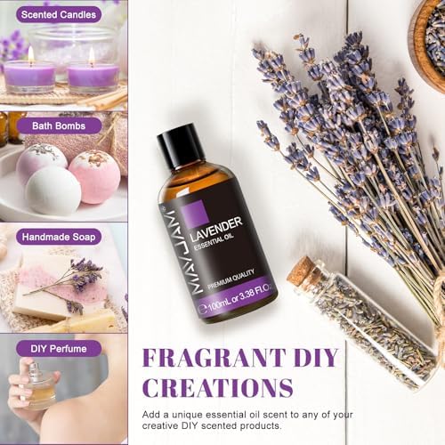 MAYJAM Lavender Essential Oil for Diffuser Skin Hair Care, 3.38FL.OZ