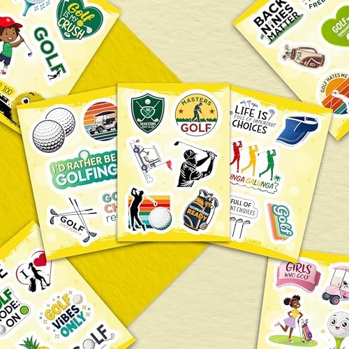100Pcs Funny Golf Stickers for Water Bottle, Cart, Laptop - Funny Golf Gifts, Party Supplies & Decoration - Golfing Stickers and Decals - Gift for Women & Men