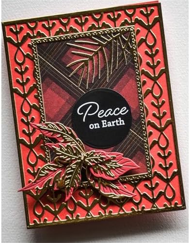 Cutting Dies Metal Stencils Scrapbooking Tools DIY Embossing Template for Paper Card Making Album Arts Crafts Supplies (Christmas Flower-10x10cm)