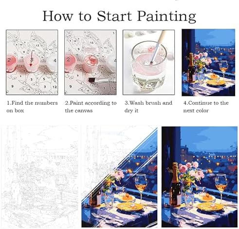 ZRIZQ Landscape Paint by Numbers Kit for Adults Beginner,City Scape,16x20
