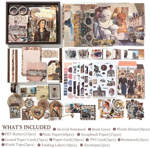 Scrapbook Supplies Kit, Vintage Junk journaling Supplies, Scrapbooking Kit