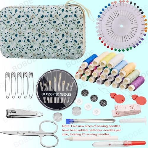 Bobode Travel Sewing Kit with 24 Sewing Thread & Heavy Duty Sewing Needles
