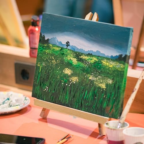 Falling in Art 12 Inch Tabletop Wood Display Easel Stand, 20 Pack | A-Frame Artist Easel for Painting Canvas, Portable Photo, Picture and Sign Holder