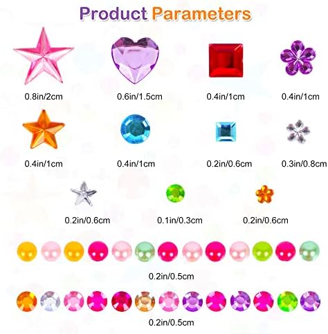 880pcs Gem Stickers Rhinestones for Crafts - Self Adhesive Jewels Stickers, Acrylic Gems DIY Craft Decorative Diamond Small Stickers for Kids