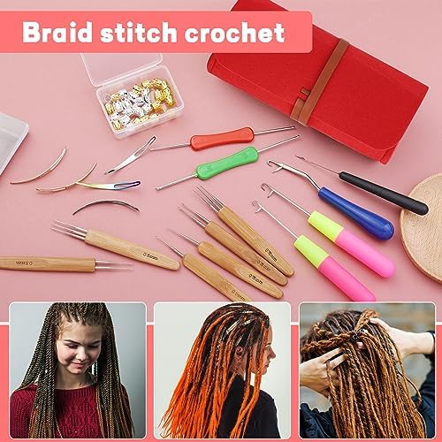 QMNNMA Dreadlock Crochet Hook, 48 Pcs Loc Crochet Needle for Hair