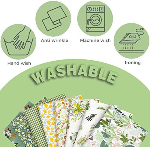 Aubliss 8pcs Fat Quarter Fabric Bundles 20'' x 20'' Cotton Craft Fabric