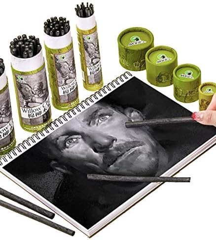 YYMIYU Drawing Pencils Set, Art Sketching Pencils Charcoal Set (Charcoal Sticks 2-4 mm 25pcs 25)