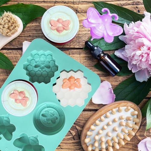 2Pcs Bee Silicone Molds Honeybee Bee Soap Molds for Soap Making | Honeybee Silicone Mold for Making Homemade Soap, Lotion Bar, Jello, Bath Bomb, Beeswax, Candle