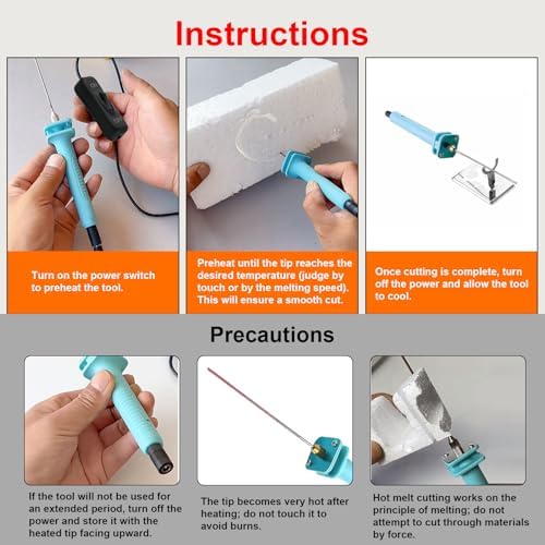 Foam Cutter Electric Hot Wire Cutter Pen 10CM Foam Board Cutting with Stand 18W Hot Knife Styrofoam Cutting Pen with Adaptor Foam Cutting Tool for White Safe Styrofoam,Arts,Handcraft