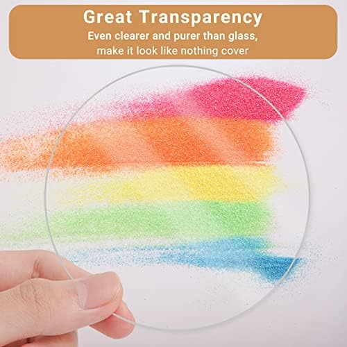 Enoin 30 Pack 2 inch Round Clear Plexiglass Sheet 1/8 Inch Thick, 0.118'' Disc Circle Acrylic Sheets Plastic Sheet, Transparent Board Panel for Glass, DIY Project, Paintings, Art Craft