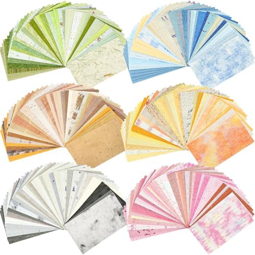 300 Pcs Scrapbook Paper Kit, Small Colorful Textured Scrapbooking Supplies