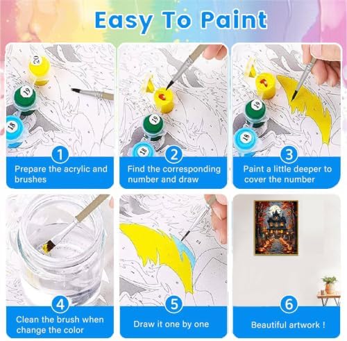 bleihum Halloween Ghost Paint by Numbers Kit for Adults 16x20inch