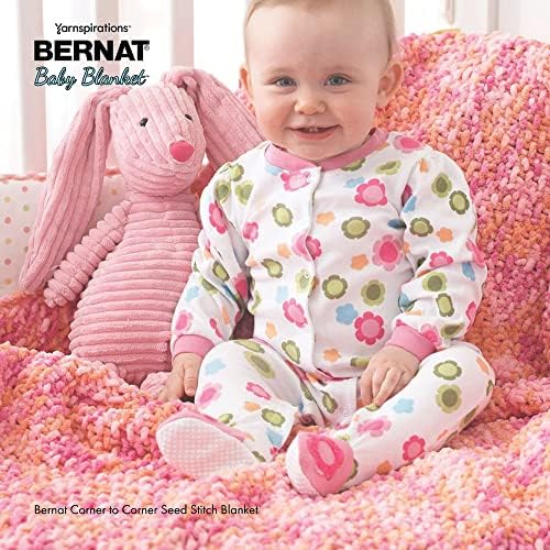 Bernat Baby Blanket Raspb Kisse Yarn - 300g/10.5oz - Polyester - 6 Super Bulky - 220 Yards - Knitting/Crochet, 2 Pack, RASPBERRY KISSES